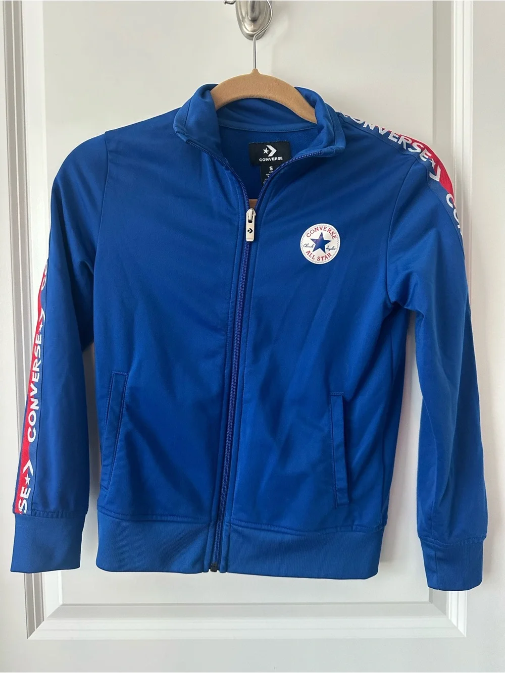 Converse Royal Blue Track Jacket and Pant Set with Red & White Logo Trim